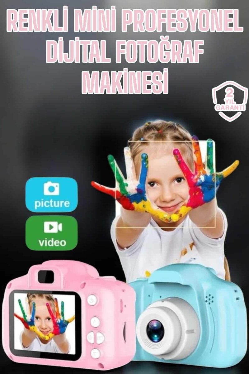Çocuk Kamerası Profesyonel Hafif Ve Uzun Ömürlü USB Şarjlı 2.0 İnç 1 Çocuk Kamerası Profesyonel Hafif Ve Uzun Ömürlü USB Şarjlı 2.0 İnç