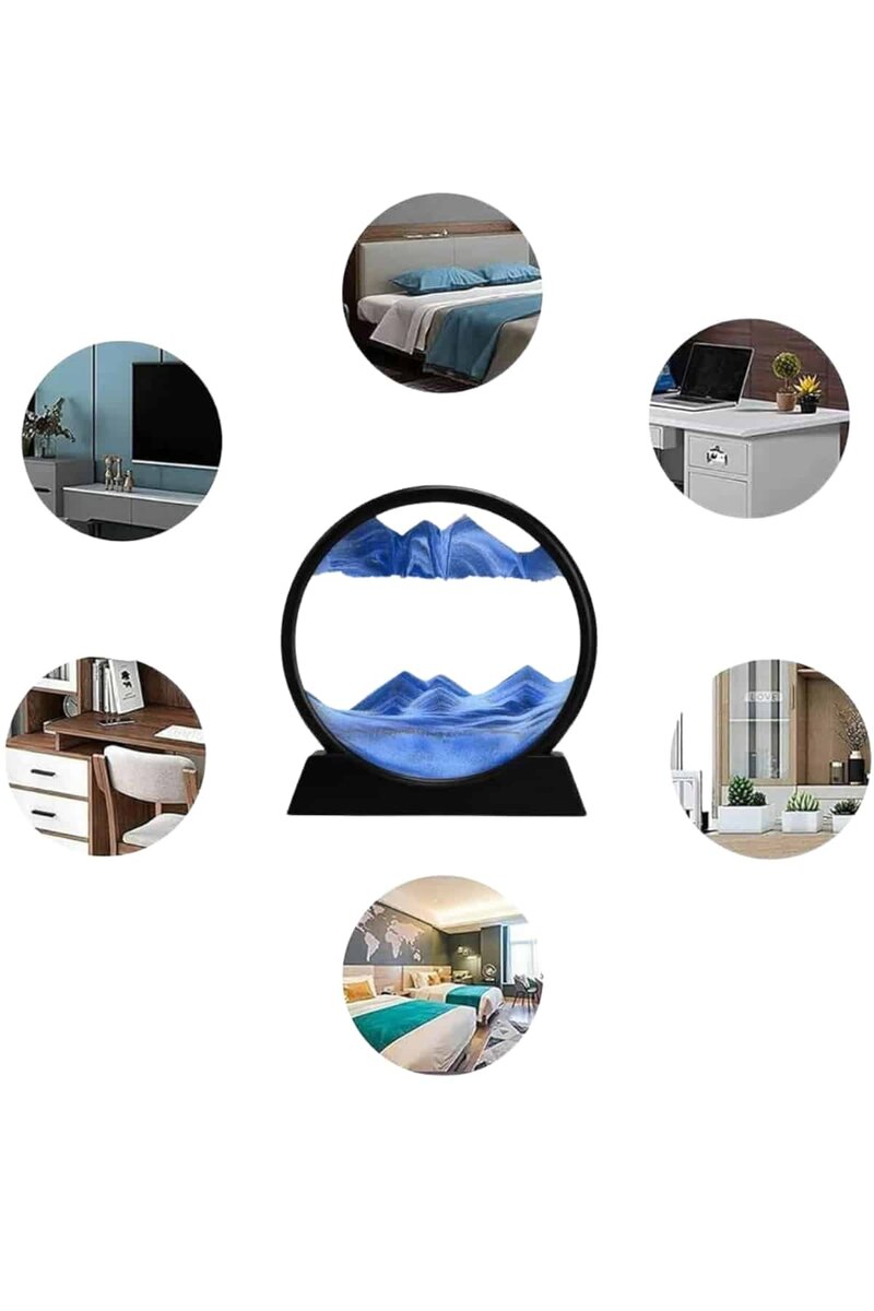 7 Inç Mavi Orta Boy Dekoratif Yuvarlak Şık Kum Tablosu Modern Dekoratif Süs 3 7 Inç Mavi Orta Boy Dekoratif Yuvarlak Şık Kum Tablosu Modern Dekoratif Süs - Görsel 3
