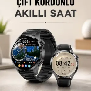 Haydiburaya 12 Çift Kordonlu Yüksek Çözünürlüklü Akıllı Saat Uyku İzleyici & Spor Modları