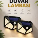Solar Sensörlü Duvar Lambası Bahçe Lambaso Parlak Beyaz Işık Suya Dayanıklı