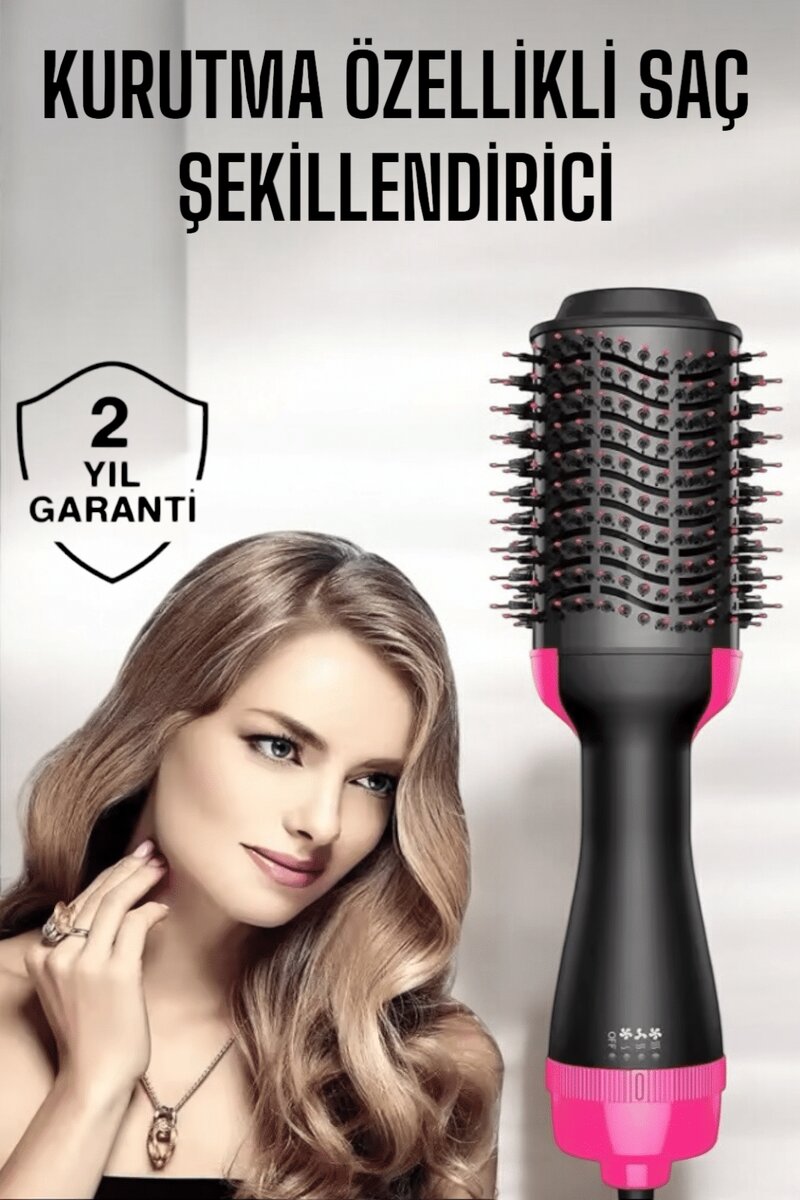 1200 Watt Gücünde Negatif İyon Teknolojili 3 Isı Kademeli Fön Tarağı 1 1200 Watt Gücünde Negatif İyon Teknolojili 3 Isı Kademeli Fön Tarağı