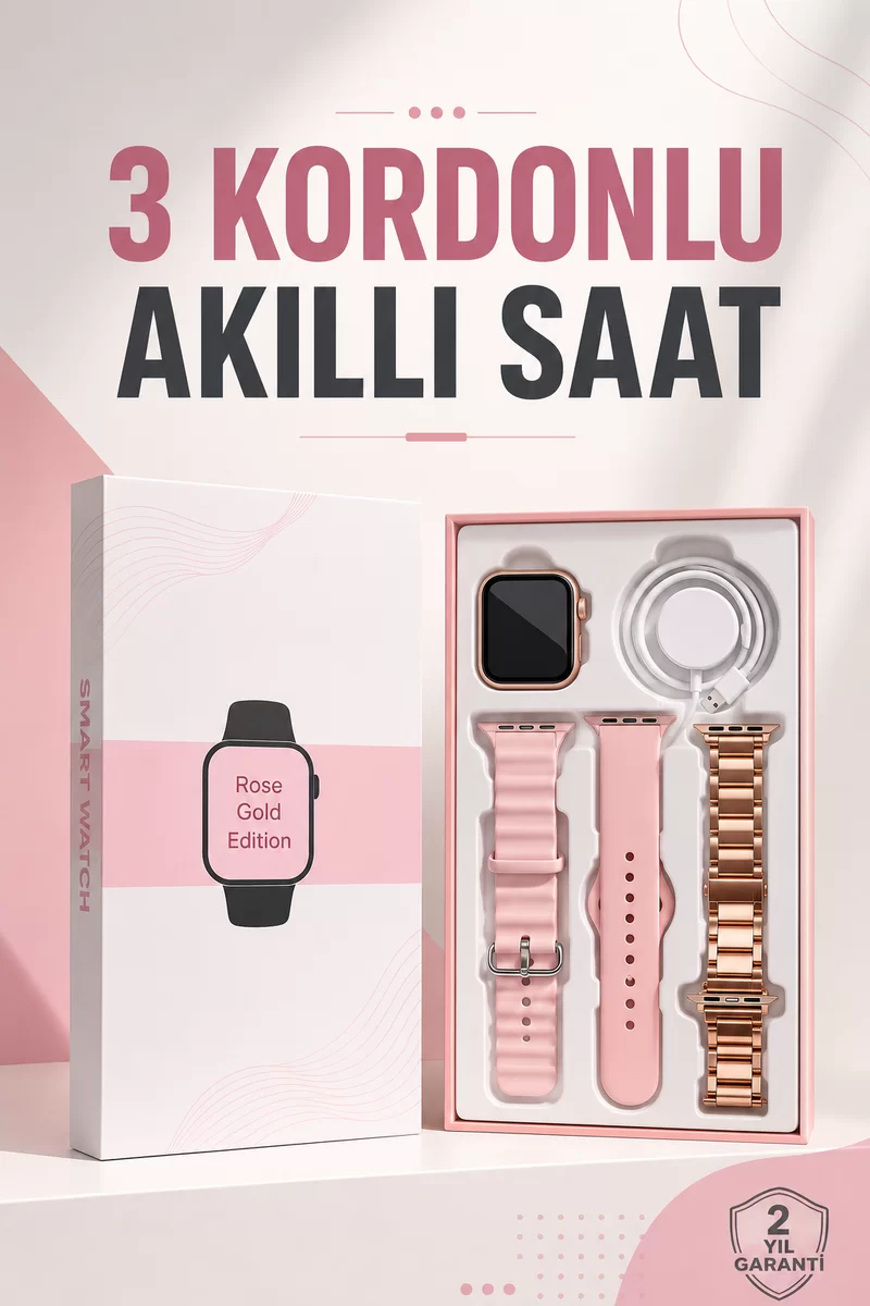 Akıllı Saat Amoled Ekran 3 Kordonlu Aksesuar Hediyeli Sesli Görüşme 1 Akıllı Saat Amoled Ekran 3 Kordonlu Aksesuar Hediyeli Sesli Görüşme