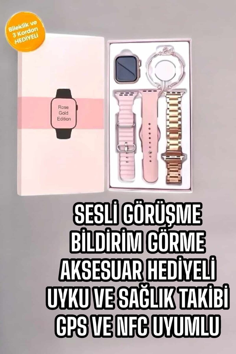 Akıllı Saat Amoled Ekran 3 Kordonlu Aksesuar Hediyeli Sesli Görüşme 2 Akıllı Saat Amoled Ekran 3 Kordonlu Aksesuar Hediyeli Sesli Görüşme - Görsel 2