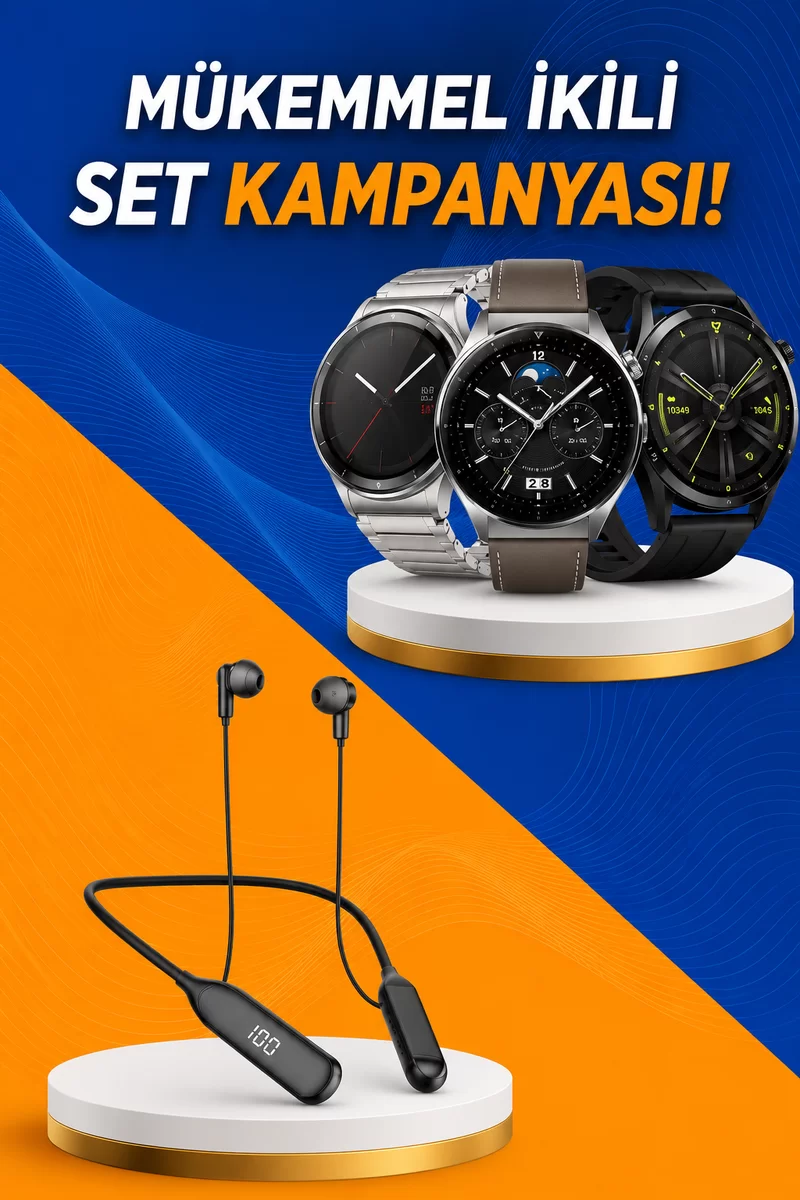 Alarm ve Titreşim Özellikli Akıllı Saat ve Mikrofonlu Kablolu Bluetooth Kulaklık 60 Saat 1 Alarm ve Titreşim Özellikli Akıllı Saat ve Mikrofonlu Kablolu Bluetooth Kulaklık 60 Saat