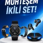 Kablosuz Bluetooth Bağlantılı Kulaklık ve Dokunmatik Ekran Akıllı Saat Arama Cevaplama