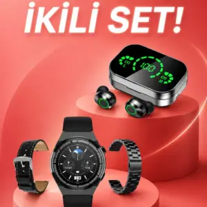 TWS Bluetooth Kulaklık ve Akıllı Saat Uyku Takibi Nabız Ölçer Uzun Pil Ömrü