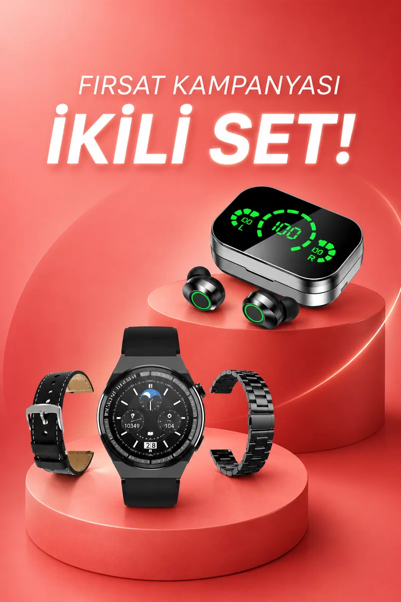 TWS Bluetooth Kulaklık ve Akıllı Saat Uyku Takibi Nabız Ölçer Uzun Pil Ömrü 1 TWS Bluetooth Kulaklık ve Akıllı Saat Uyku Takibi Nabız Ölçer Uzun Pil Ömrü