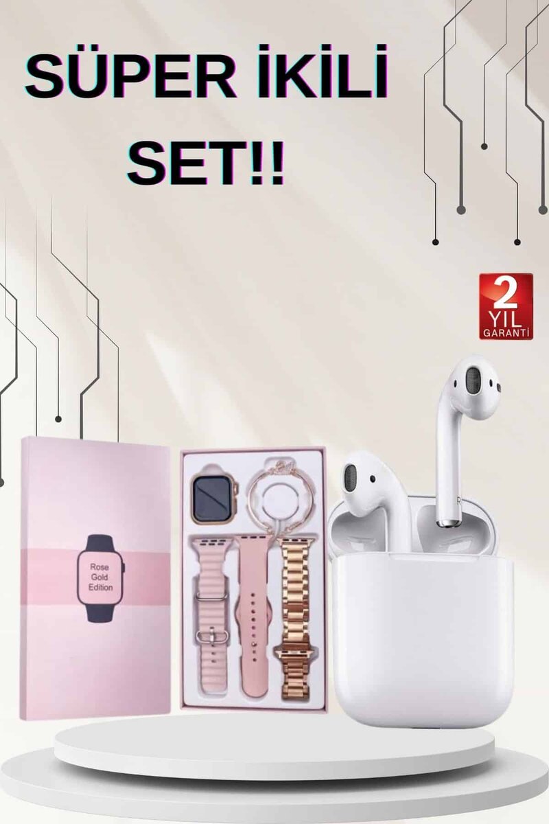 3 Kordonlu Dokunmatik Ekran Akıllı Saat ve 2.Nesil Kablosuz Bluetooth Kulaklık ANC/ENC 1 3 Kordonlu Dokunmatik Ekran Akıllı Saat ve 2.Nesil Kablosuz Bluetooth Kulaklık ANC/ENC