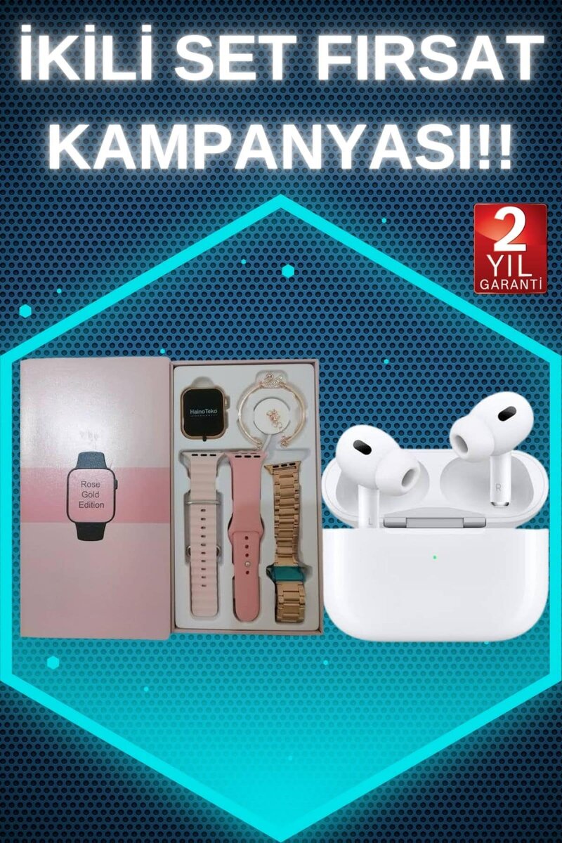 3 Kordonlu Pembe Amoled Ekran Akıllı Saat ve Yeni Nesil Pro Kablosuz Bluetooth Kulaklık ANC/ENC 1 3 Kordonlu Pembe Amoled Ekran Akıllı Saat ve Yeni Nesil Pro Kablosuz Bluetooth Kulaklık ANC/ENC
