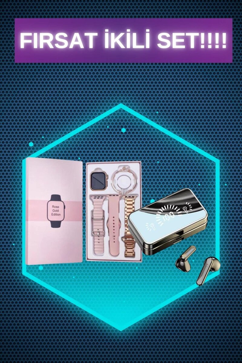 Bileklikli Amoled Ekran Akıllı Saat ve Dijital Göstergeli Kablosuz Bluetooth Kulaklık ANC/ ENC 1 Bileklikli Amoled Ekran Akıllı Saat ve Dijital Göstergeli Kablosuz Bluetooth Kulaklık ANC/ ENC