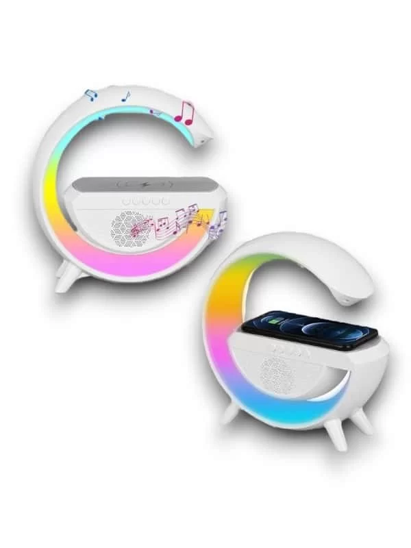 Google Dijital Kablosuz Şarj Özellikli Bluetooth Hoparlör Gece Lambası 2 Google Dijital Kablosuz Şarj Özellikli Bluetooth Hoparlör Gece Lambası - Görsel 2