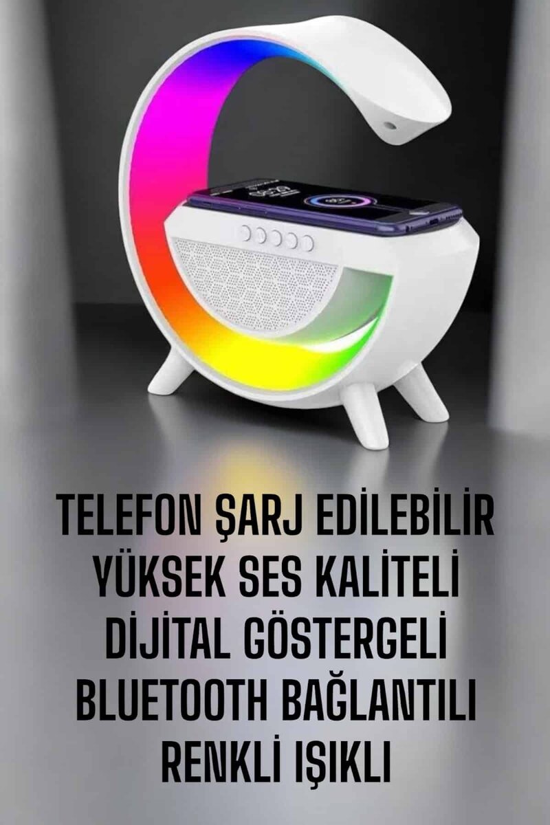 Android Uyumlu Akıllı Bluetooth Hoparlör Kablosuz Şarj Cihazı Standı 4 Android Uyumlu Akıllı Bluetooth Hoparlör Kablosuz Şarj Cihazı Standı - Görsel 4