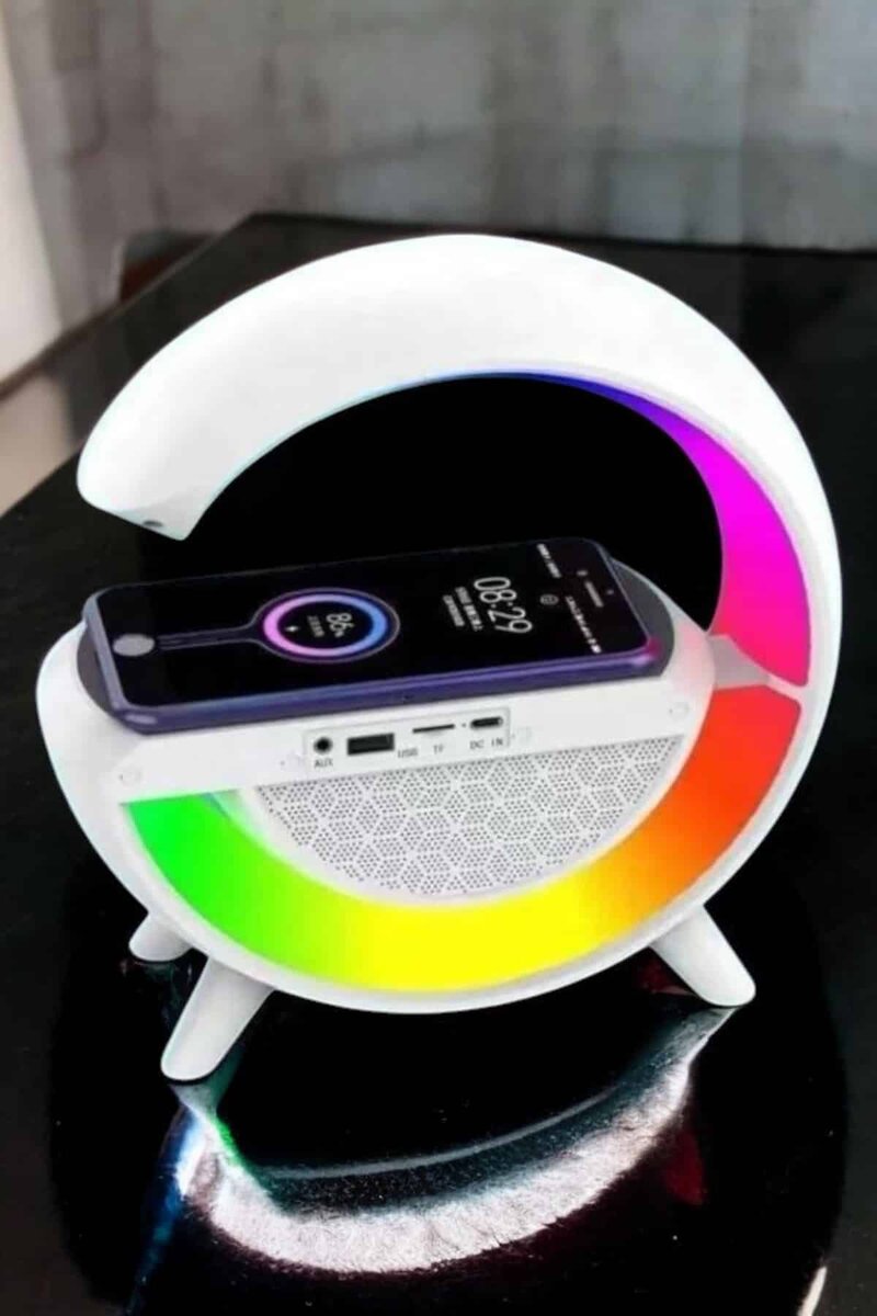 Bluetooth Hoparlör Dijital Göstergeli Wireless Şarj RGB Işıklı 3 Bluetooth Hoparlör Dijital Göstergeli Wireless Şarj RGB Işıklı - Görsel 3