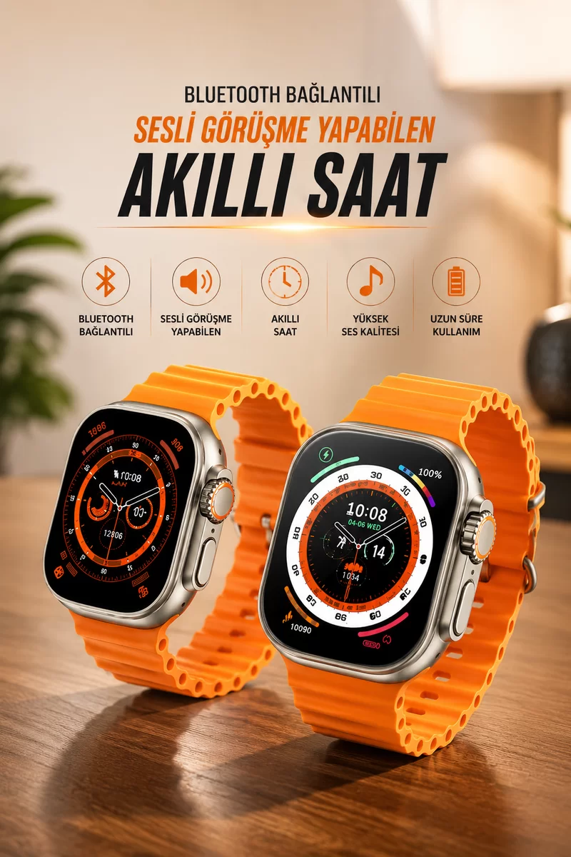 Yeni Nesil Ultra Akıllı Saat Adımsayar Uyku Takibi Nabız Sensörü 1 Yeni Nesil Ultra Akıllı Saat Adımsayar Uyku Takibi Nabız Sensörü