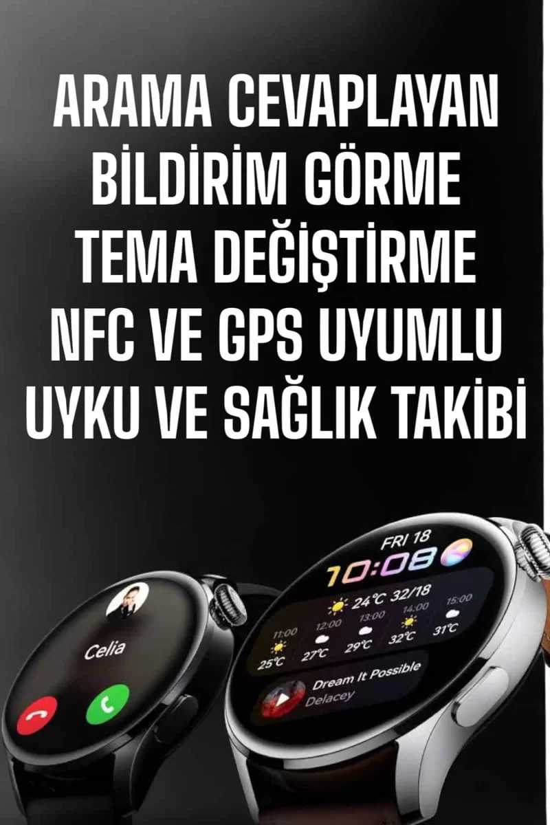 Akıllı Saat Bildirim Görme Amoled Ekran GPS Uyumlu Sesli Görüşme 2 Akıllı Saat Bildirim Görme Amoled Ekran GPS Uyumlu Sesli Görüşme - Görsel 2