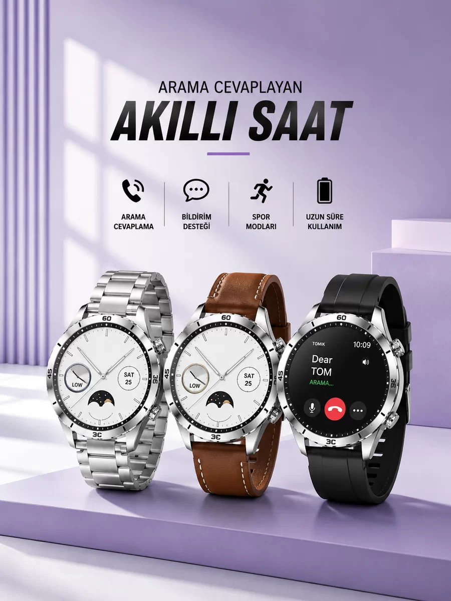 Akıllı Saat Bildirim Görme Sesli Görüşme Çoklu Kordon GPS Takibi 1 Akıllı Saat Bildirim Görme Sesli Görüşme Çoklu Kordon GPS Takibi