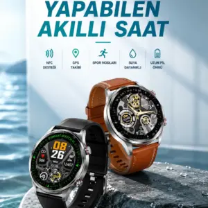 Haydiburaya 12 Bluetooth Bağlantılı Akıllı Saat Tüm Telefonlara Uyumlu Değiştirilebilir Kordon