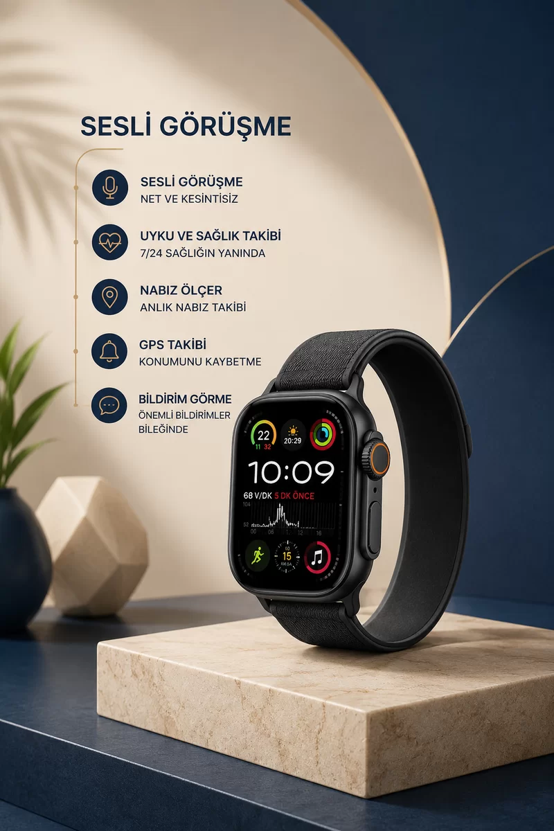 Akıllı Saat Nabız Ölçer Uyku Takibi Adımsayar Alarm ve Hatırlatıcı Çağrı Cevaplama 1 Akıllı Saat Nabız Ölçer Uyku Takibi Adımsayar Alarm ve Hatırlatıcı Çağrı Cevaplama