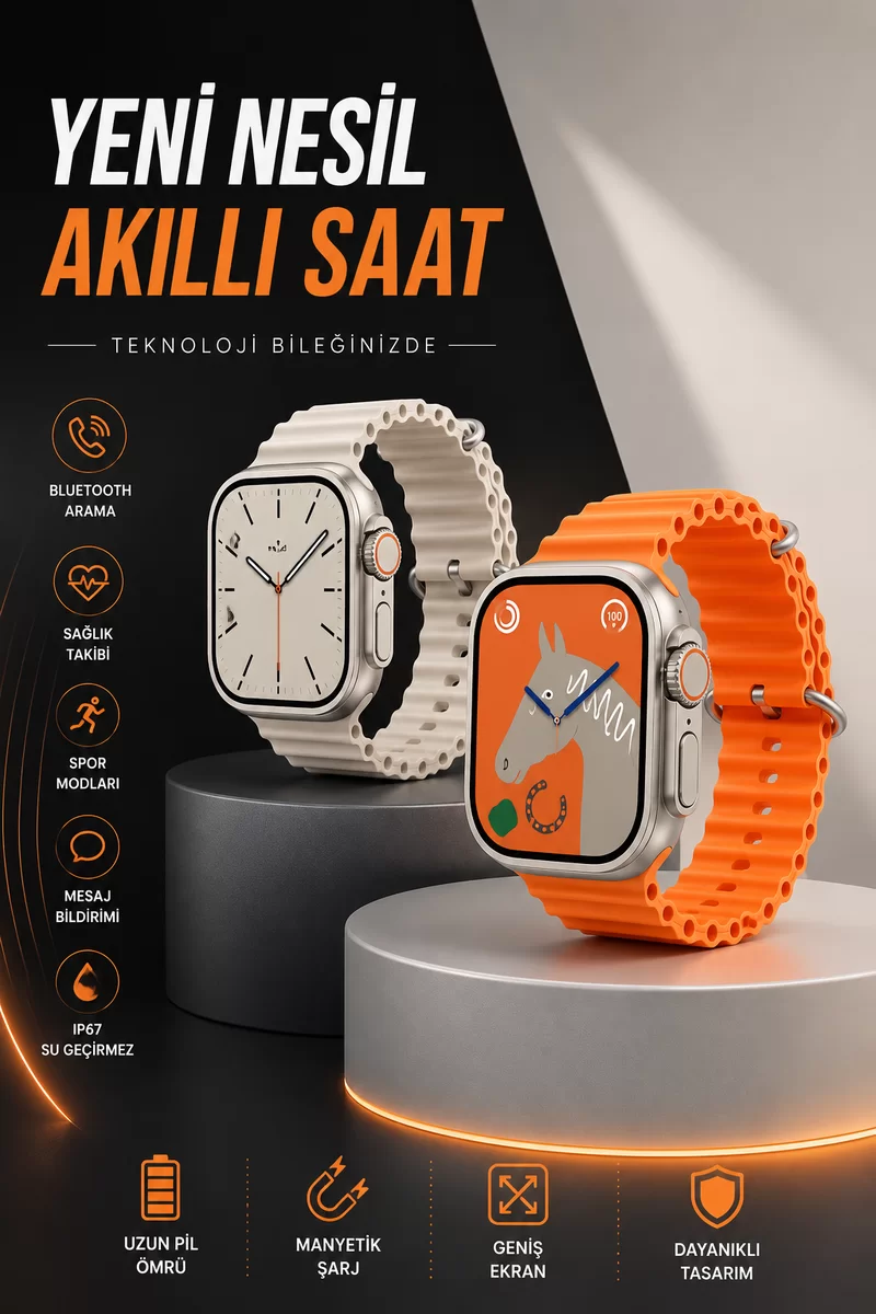 Akıllı Saat Bluetooth Bağlantılı Uyku ve Sağlık Takibi 1 Akıllı Saat Bluetooth Bağlantılı Uyku ve Sağlık Takibi