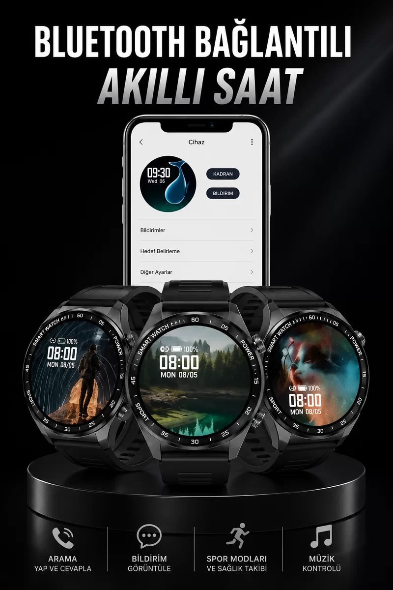 Akıllı Saat GPS VE NFC Özelliği Sesli Görüşme Dokunmstik Ekran 1 Akıllı Saat GPS VE NFC Özelliği Sesli Görüşme Dokunmstik Ekran