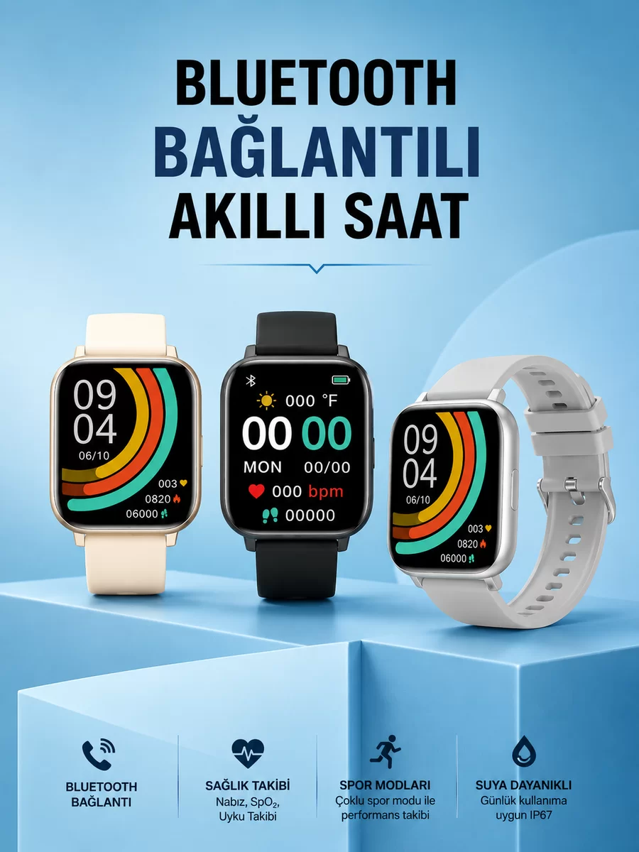 Titreşimli Sağlık Takipli Yeni Nesil Akıllı Saat 400mAh Batarya Kapasiteli 1 Titreşimli Sağlık Takipli Yeni Nesil Akıllı Saat 400mAh Batarya Kapasiteli