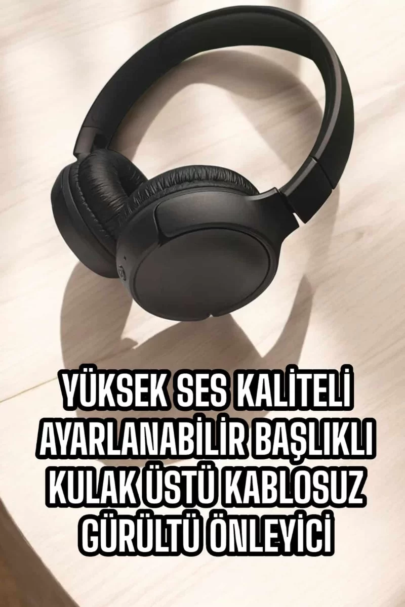 Kulak Üstü Kablosuz Bluetooth Kulaklık Gürültü Önleyici Ayarlanabilir 4 Kulak Üstü Kablosuz Bluetooth Kulaklık Gürültü Önleyici Ayarlanabilir - Görsel 4