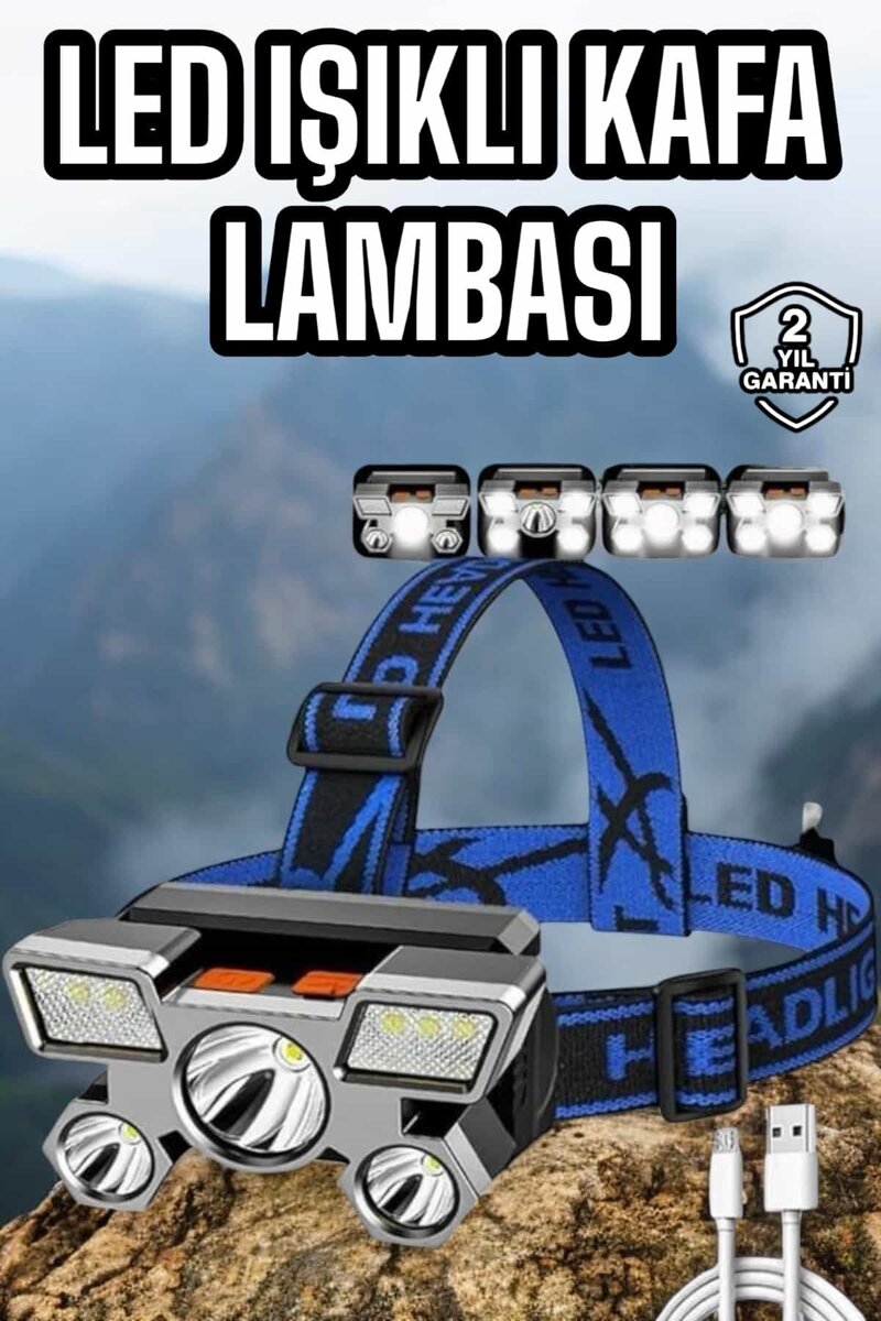 Balıkçı Kafa Lambası Led Işık 4 Farklı Mod Esnek ve Ayarlanabilir 1 Balıkçı Kafa Lambası Led Işık 4 Farklı Mod Esnek ve Ayarlanabilir