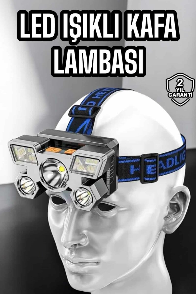 Kafa Lambası Hafif ve Esnek Çift Anahtarlı Far Led Işık 1 Kafa Lambası Hafif ve Esnek Çift Anahtarlı Far Led Işık