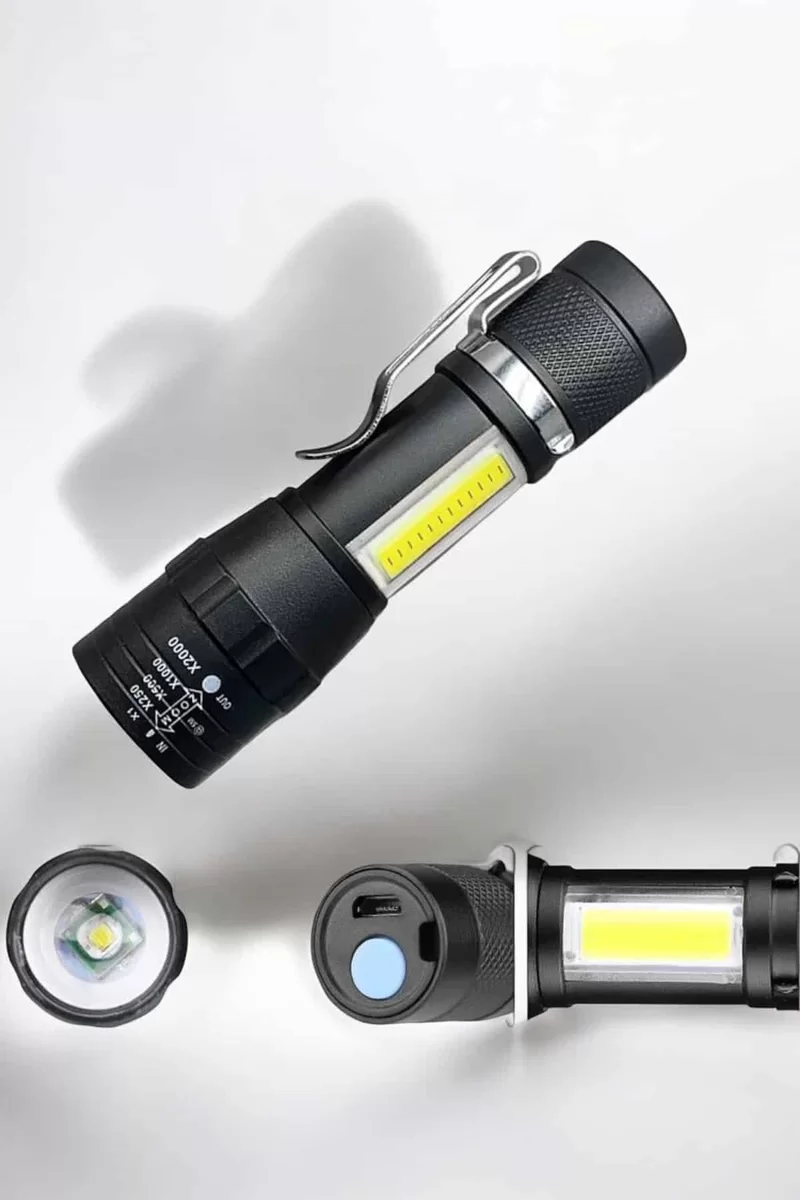 El Feneri Led USB Şarjlı Zoom Mini Led Işık Acil Durum Feneri 2 El Feneri Led USB Şarjlı Zoom Mini Led Işık Acil Durum Feneri - Görsel 2
