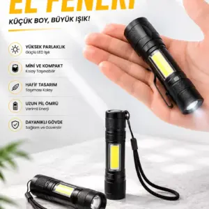 Işıldak El Feneri Kamp Lambası Mini Taşınabilir Acil Durum Lambası Fener Led Işık