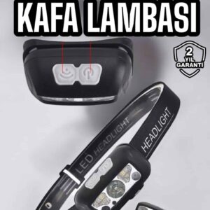 Kafa Lambası Kamp Lambası Sensörlü Şarjlı Ayarlanabilir