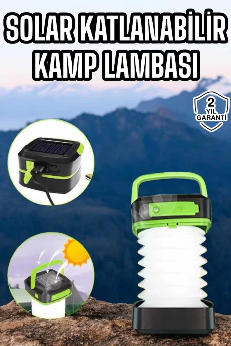 Güneş Enerjili Led Lamba Kamp Lambası Katlanabilir Lamba USB Şarjlı 1 Güneş Enerjili Led Lamba Kamp Lambası Katlanabilir Lamba USB Şarjlı