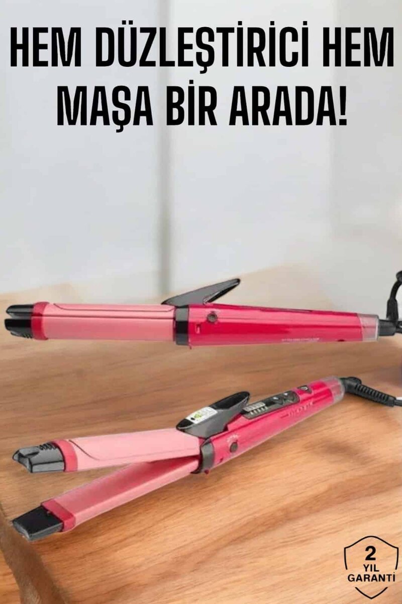 Hem Düzleştirici Hem Maşa Saç Şekillendirici 1 Hem Düzleştirici Hem Maşa Saç Şekillendirici