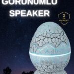 Dinozor Yumurtası Gece Masa Lambası Bluetooth Hoparlör 14 Renk Seçeneği