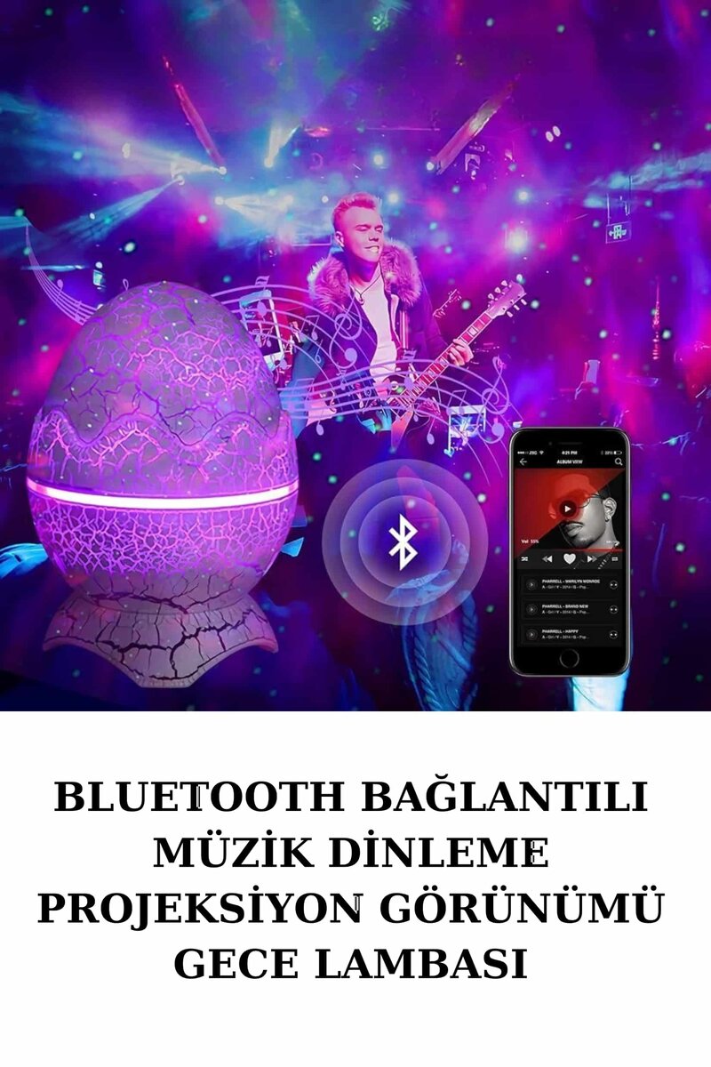 Dinozor Speaker Renk Değiştirme Projeksiyon Modu Bluetooth Hoparlör Gece Lambası 2 Dinozor Speaker Renk Değiştirme Projeksiyon Modu Bluetooth Hoparlör Gece Lambası - Görsel 2