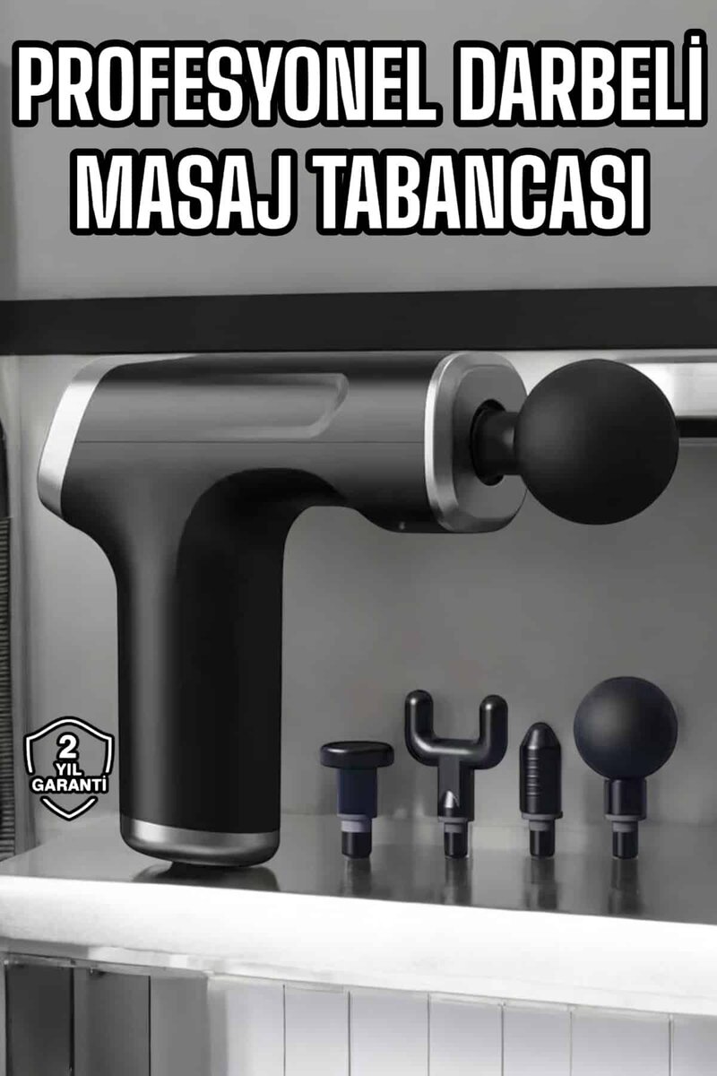 Masaj Tabancası 4 Başlıklı Kas ve Vücut Ağrıları İçin Şarjlı Darbeli 1 Masaj Tabancası 4 Başlıklı Kas ve Vücut Ağrıları İçin Şarjlı Darbeli