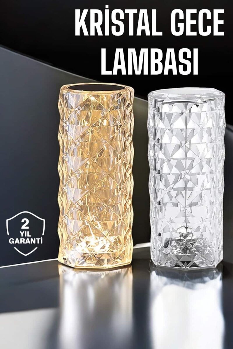Gece Lambası Kristal Lamba Dokunmatik Şarjlı Hediyelik 1 Gece Lambası Kristal Lamba Dokunmatik Şarjlı Hediyelik