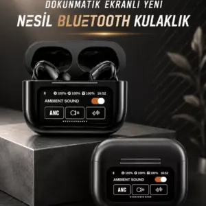 Bluetooth Kulaklık Kablosuz Ekranlı ANC/ENC Destekli Dokunmatik