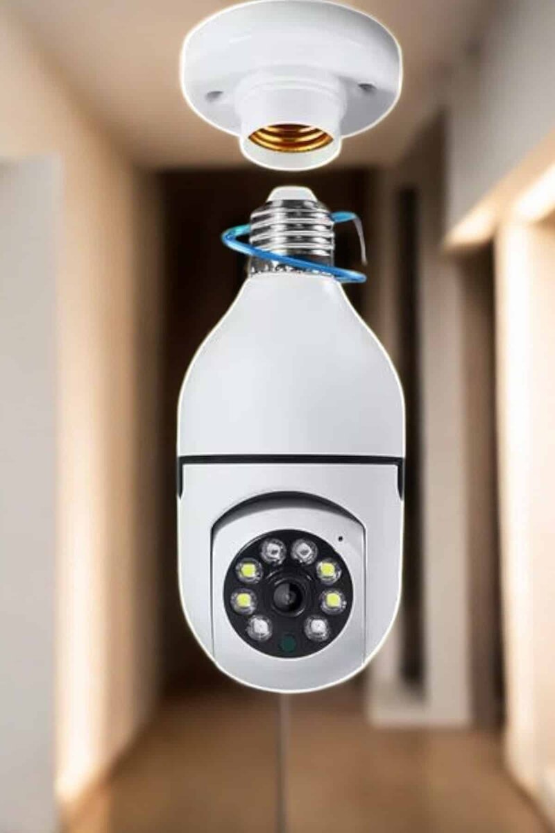Wifi Kamera Duylu Ampul Görünümlü 360 Derece Dönebilen Ev Kamerası 3 Wifi Kamera Duylu Ampul Görünümlü 360 Derece Dönebilen Ev Kamerası - Görsel 3