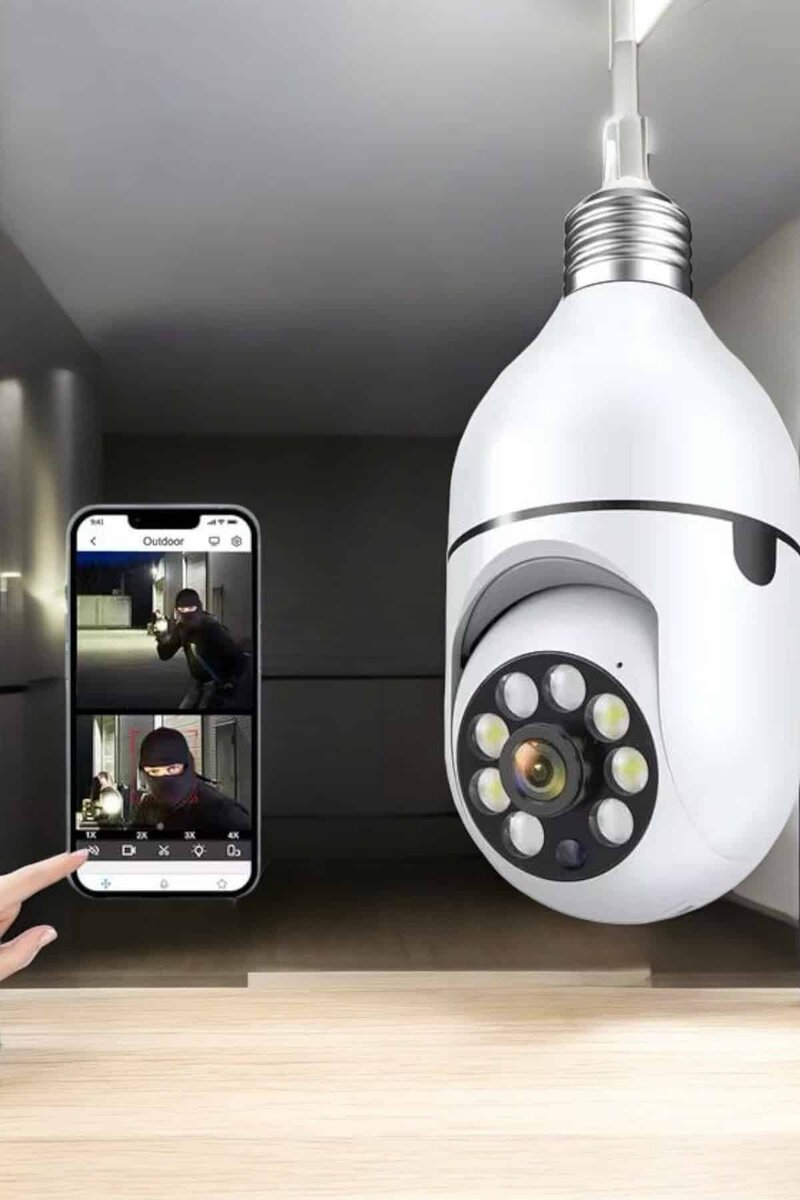 Wifi Kamera Duylu Ampul Görünümlü 360 Derece Dönebilen Ev Kamerası 4 Wifi Kamera Duylu Ampul Görünümlü 360 Derece Dönebilen Ev Kamerası - Görsel 4