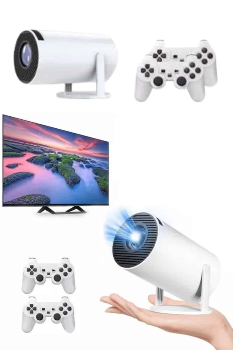Projeksiyon Cihazı Video Oyun Konsolu Projektör Taşınabilir Ayaklı Çift Kollu 4K Çözünürlüklü 3 Projeksiyon Cihazı Video Oyun Konsolu Projektör Taşınabilir Ayaklı Çift Kollu 4K Çözünürlüklü - Görsel 3