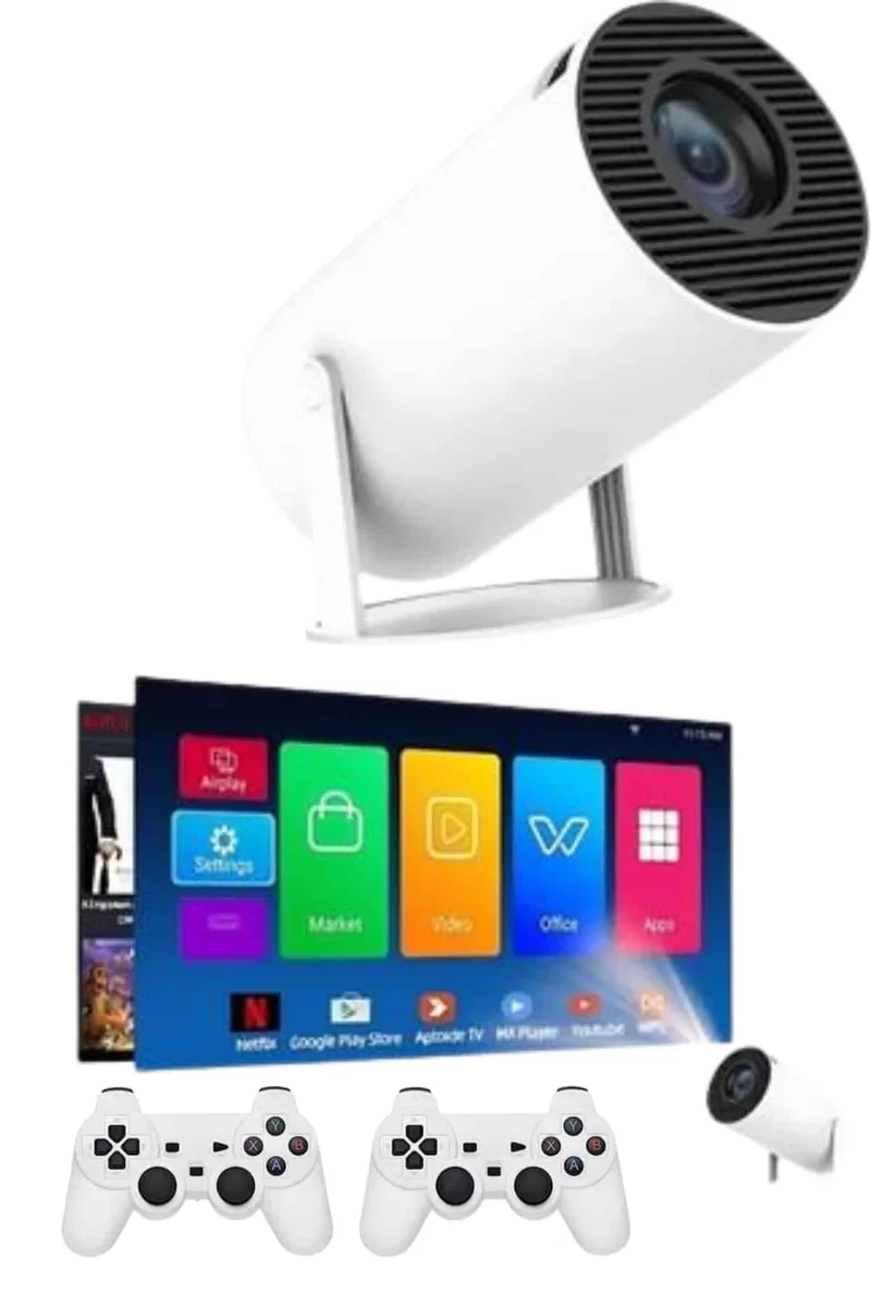 Projeksiyon Cihazı Video Oyun Konsolu Projektör Taşınabilir Ayaklı Çift Kollu 4K Çözünürlüklü 4 Projeksiyon Cihazı Video Oyun Konsolu Projektör Taşınabilir Ayaklı Çift Kollu 4K Çözünürlüklü - Görsel 4