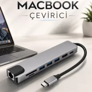 Çevirici Dönüştürücü Adaptör Macbook 3 In 1 Type-C To Hdmı USB 3.0