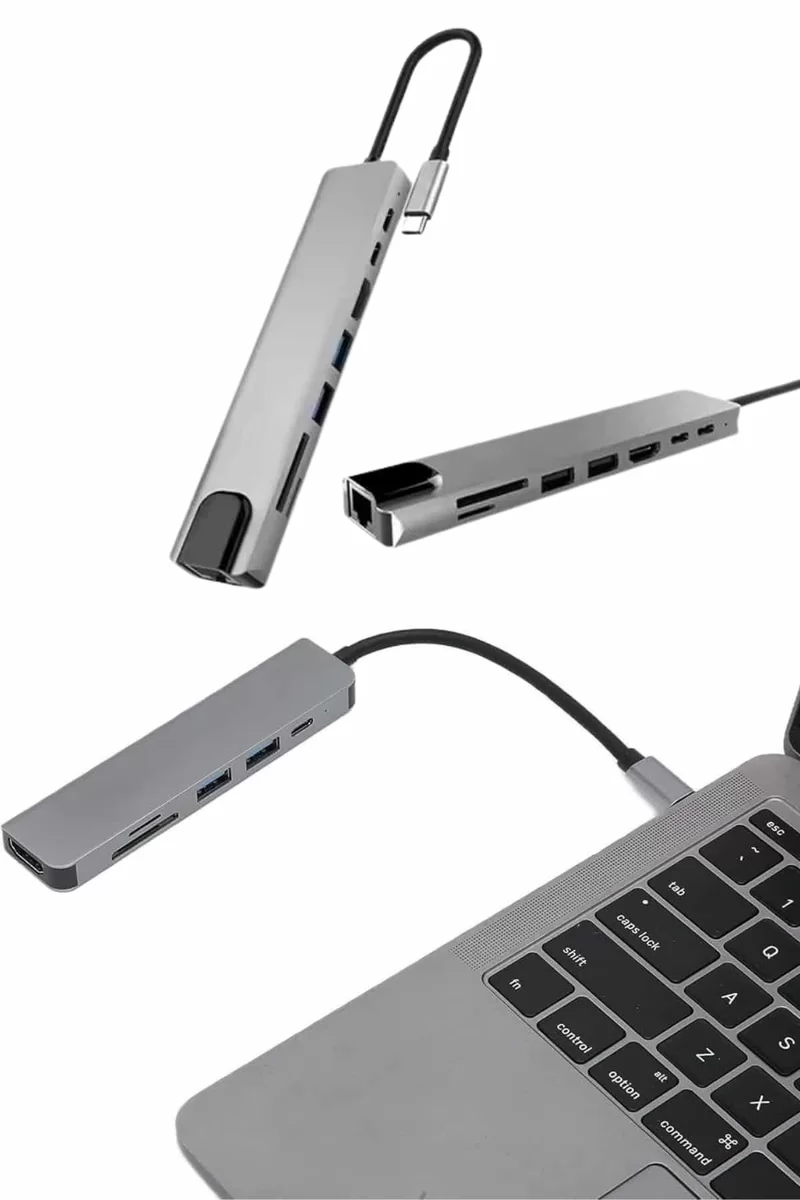 Çevirici Dönüştürücü Adaptör Macbook 3 In 1 Type-C To Hdmı USB 3.0 2 Çevirici Dönüştürücü Adaptör Macbook 3 In 1 Type-C To Hdmı USB 3.0 - Görsel 2