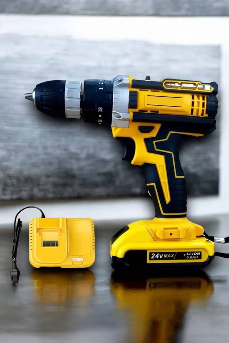 Çift Bataryalı Metal Dişli Darbeli Şarjlı Matkap Seti 24W Güç ve 24 Parça Aksesuar 2 Çift Bataryalı Metal Dişli Darbeli Şarjlı Matkap Seti 24W Güç ve 24 Parça Aksesuar - Görsel 2