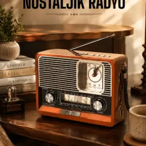 Ahşap Görünümlü Retro Bluetooth Radyo USBAUX Ve SD Kart Girişli