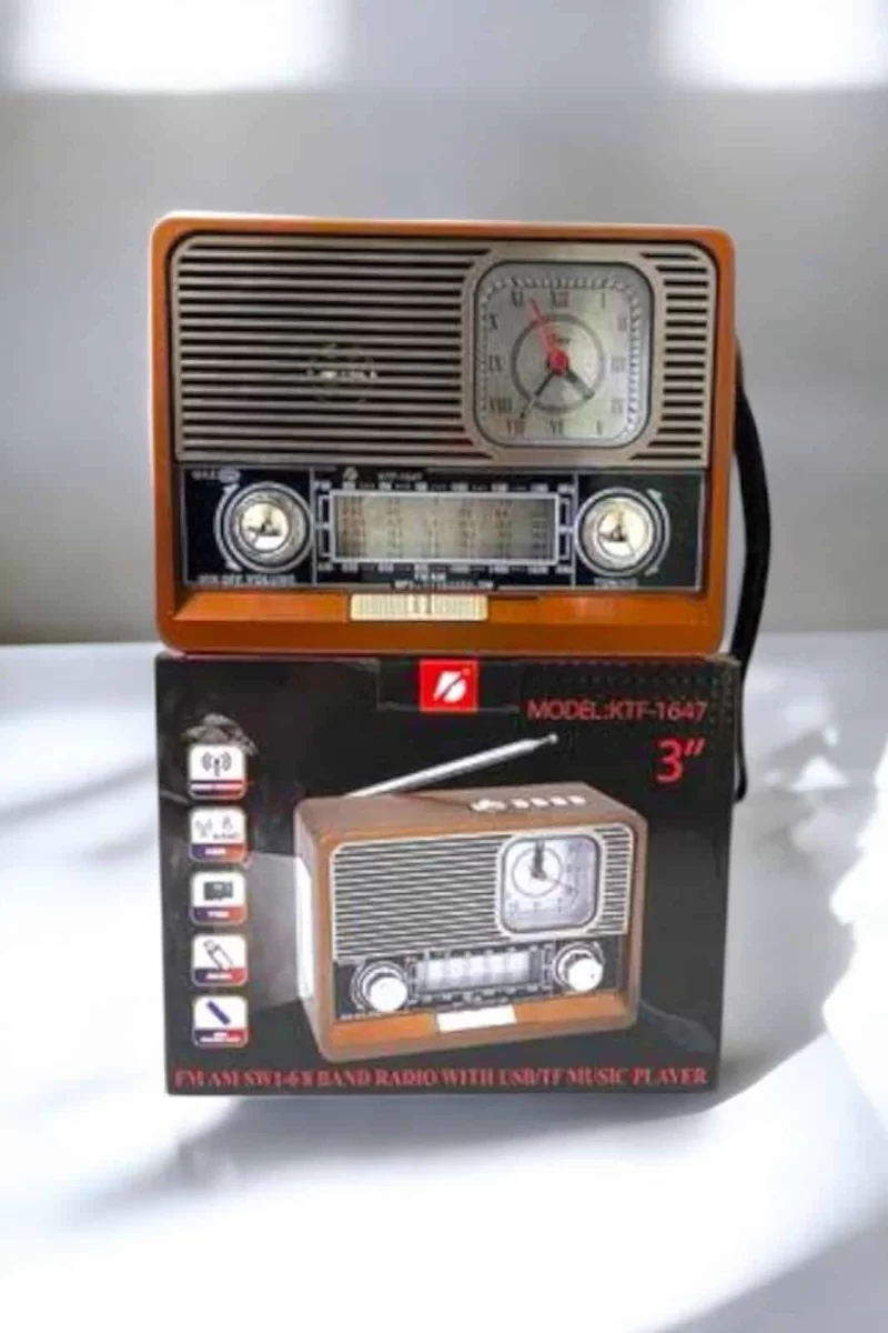 Ahşap Görünümlü Retro Bluetooth Radyo USBAUX Ve SD Kart Girişli 2 Ahşap Görünümlü Retro Bluetooth Radyo USBAUX Ve SD Kart Girişli - Görsel 2