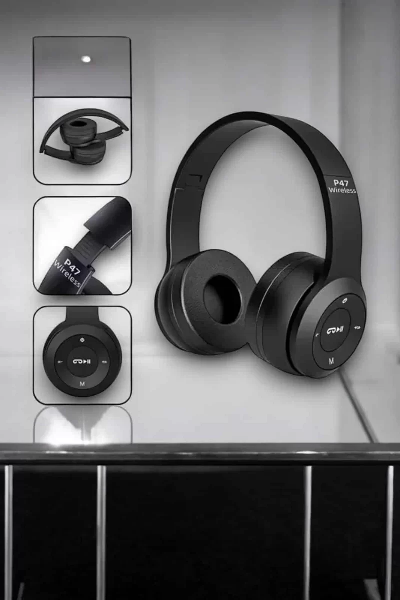 Kulak Üstü TF Kart ve AUX Destekli Ergonomik Bluetooth Kulaklık 2 Kulak Üstü TF Kart ve AUX Destekli Ergonomik Bluetooth Kulaklık - Görsel 2