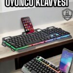 Oyuncu Klavyesi Q Klavye RGB Işıklı Mouse Hediyeli