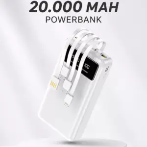 Powerbank Şarj Cihazı 4 Çıkışlı 20.000 MAH Powerbank Kompakt Yüksek Kapasiteli Hızlı Şarj